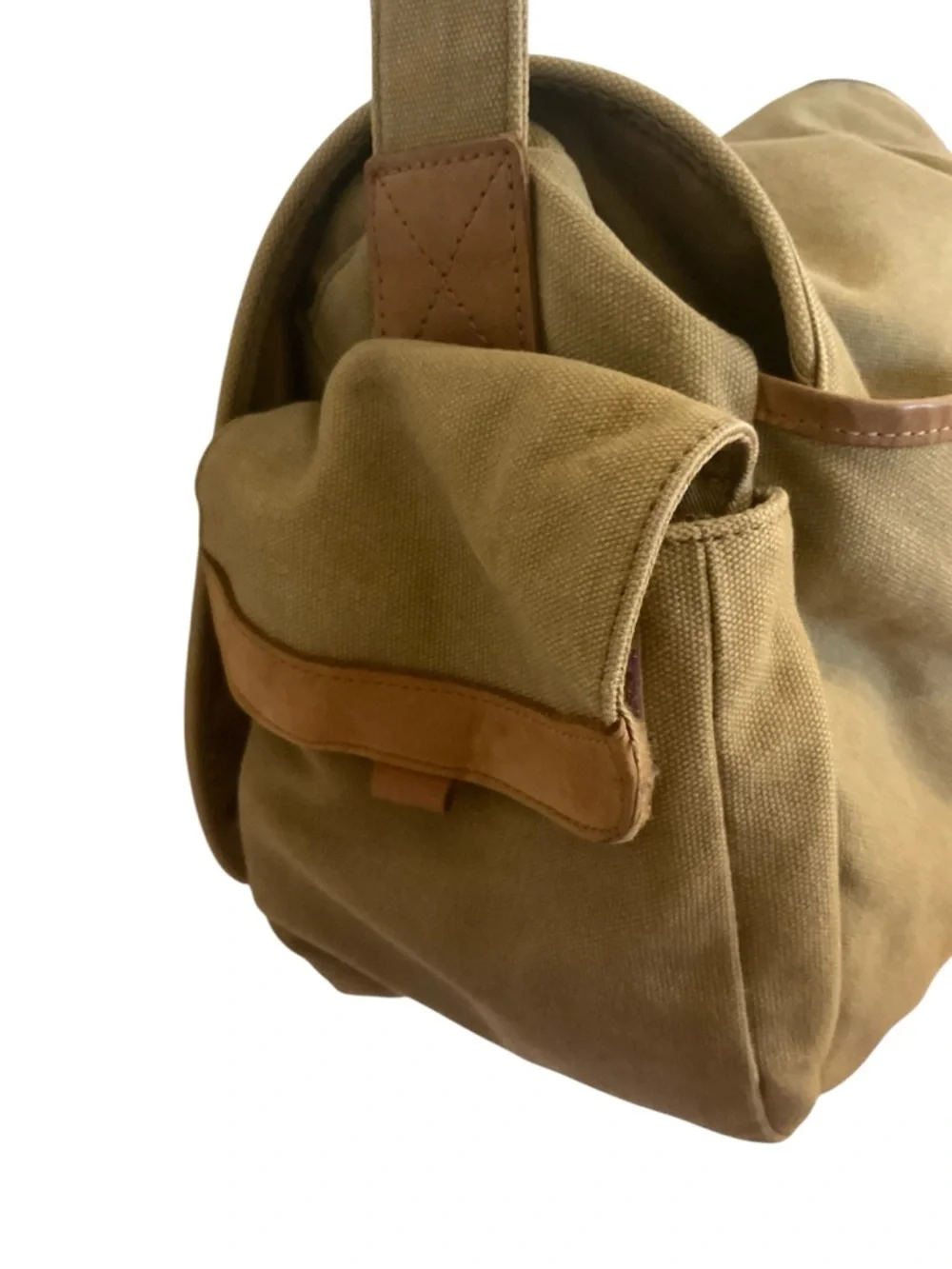 L.L. Bean canvas and leather messenger bag